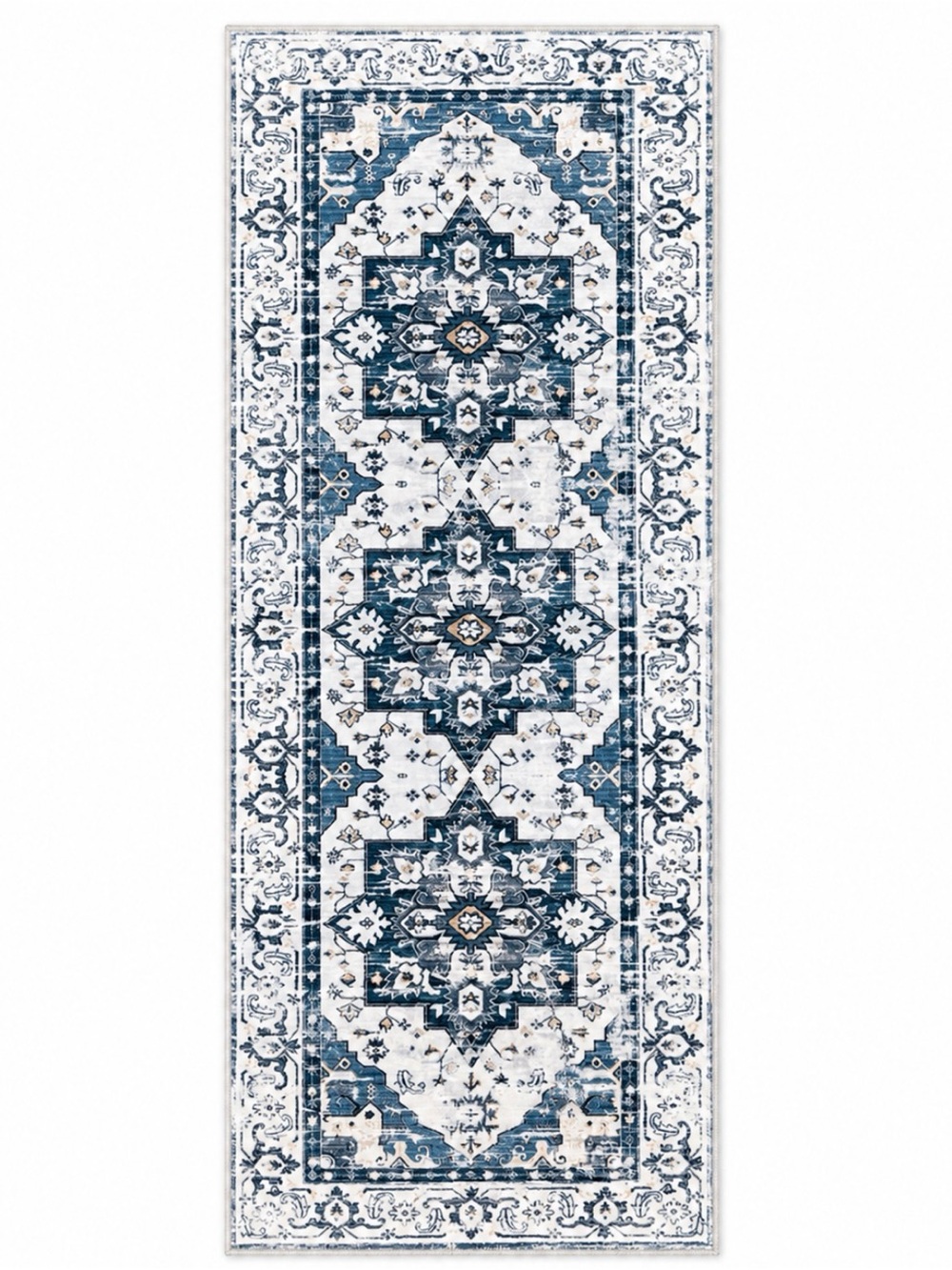 Blue and White Decorative Runner Rug, STYLE&HOME. NWT- 22”x60”
